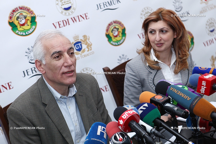 Press conference of Vahagn Khachatryan, candidate number one on Armenian National Congress (ANC) list for Yerevan elections