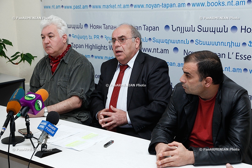 Press conference of Eduard Poladov, Aram Manucharyan and Sargis Hacpanyan