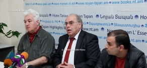 Press conference of Eduard Poladov, Aram Manucharyan and Sargis Hacpanyan
