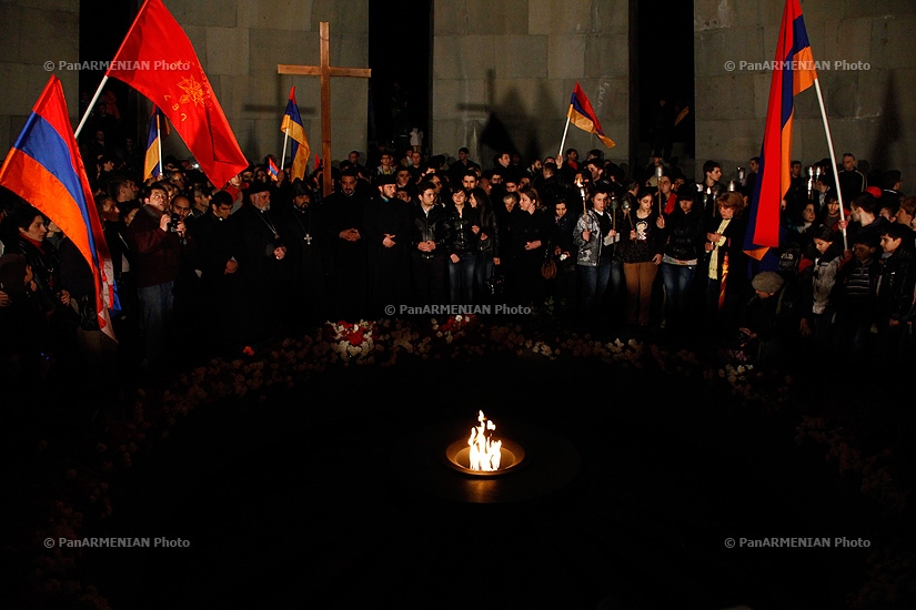 Torchlight procession commemorating Genocide victims
