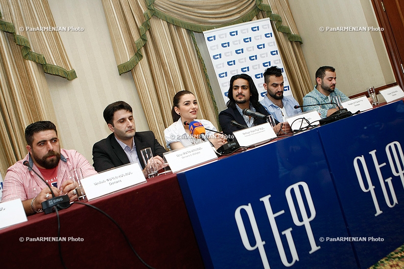 Пресс-конференция группы Dorians, представляющей Армению на «Евровидении 2013» и  главы армянской делегации Гоар Гаспарян