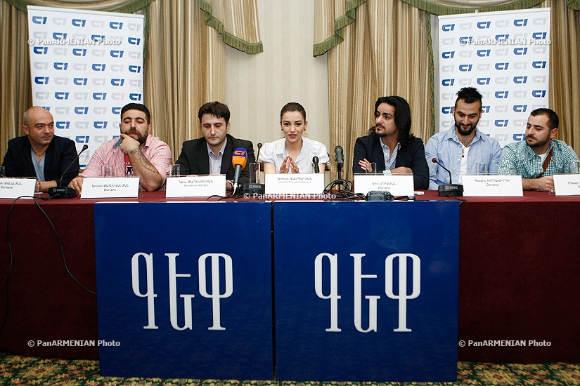 Пресс-конференция группы Dorians, представляющей Армению на «Евровидении 2013» и  главы армянской делегации Гоар Гаспарян