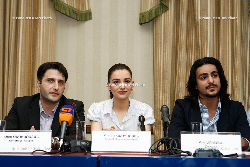 «Եվրատեսիլ-2013 երգի մրցույթում» Հայաստանը ներկայացնող Dorians խմբի անդամների և Եվրատեսիլում ՀՀ պատվիրակության ղեկավար Գոհար Գասպարյանի մամուլի ասուլիսը