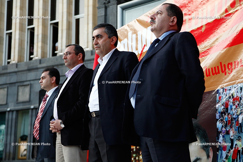 The Armenian Revolutionary Federation (ARF) party's rally in Charles Aznavour Square