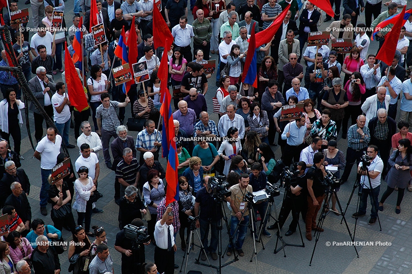 The Armenian Revolutionary Federation (ARF) party's rally in Charles Aznavour Square