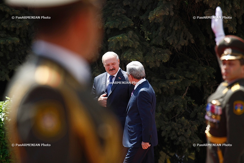The official welcoming ceremony for Belarusian President Alexander Lukashenko took place at Armenian Presidential Palace