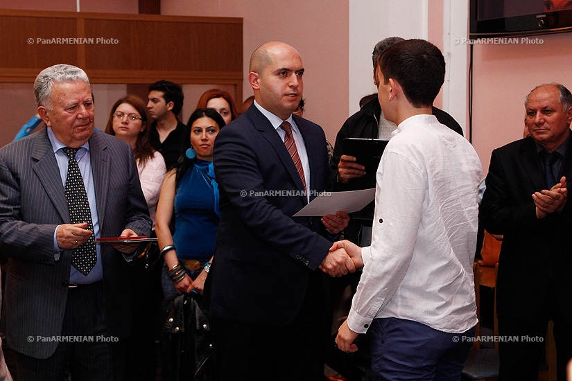 Minister of Education and Science of Armenia Armen Ashotyan  presented awards to the winners of the Republican Subject Olympiad of 2012-2013 academic year