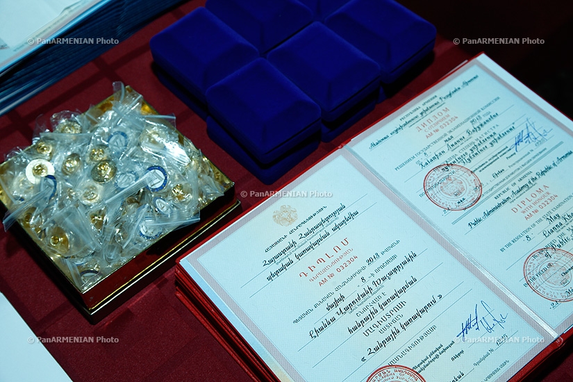  MA diplomas, certificates and medals presented in the Public Administration Academy of RA on occasion of the 19th anniversary of its foundation