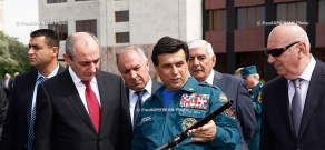 The Nagorno Karbakh (Artsakh) Republic President Bako Sahakyan visited RA Ministry of Emergency Situations