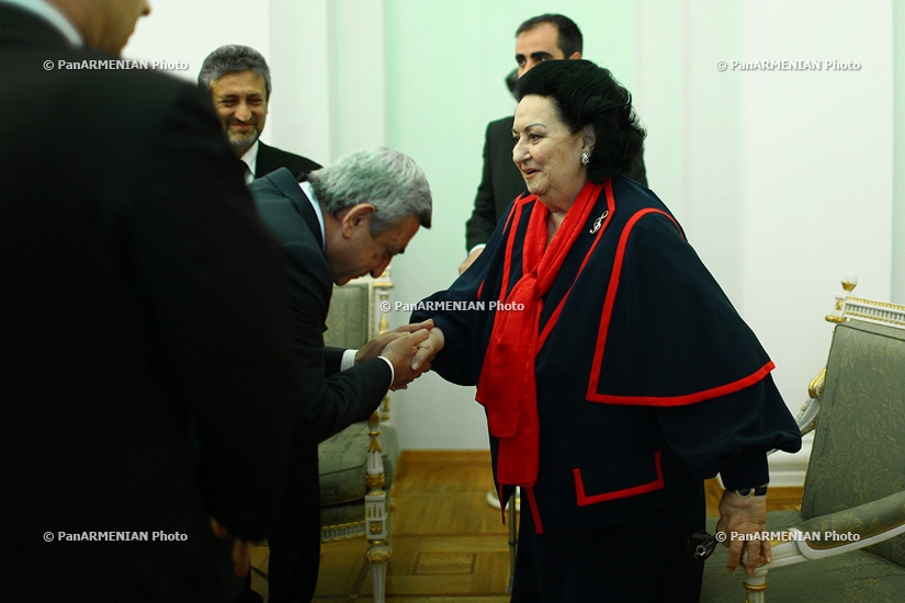 RA President Serzh Sargsyan handed Order of Honor to Spanish opera singer Montserrat Caballé 