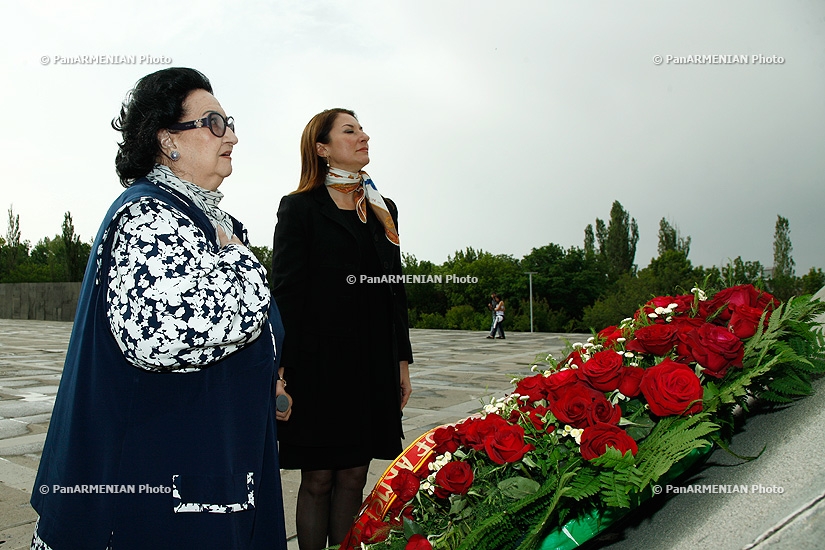 Spanish opera singer Montserrat Caballé visited Armenian Genocide Memorial Tsitsernakaberd