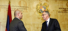 Armenian Minister of Education Armen Ashotyan and French ambassador to Armenia Henri Reynaud   signed a memorandum  signed a memorandum of cooperation in the field of education