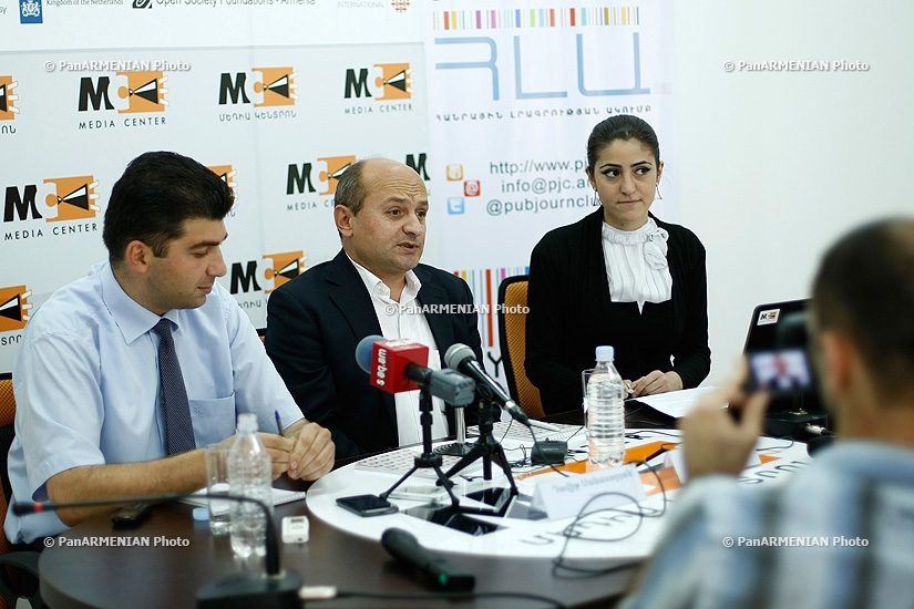 Press conference of  Hello Yerevan bloc of parties' representatives Styopa Safaryan and David Sanasaryan
