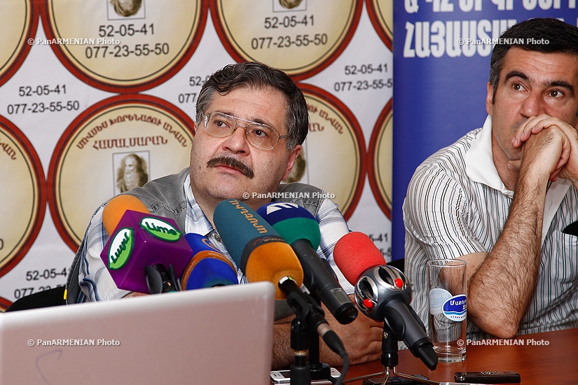 Press conference of  Aram Navasardyan, director of Gallup International Association’s Armenian office,  political analyst Sergey Shakayants and  economist Samvel Avagyan