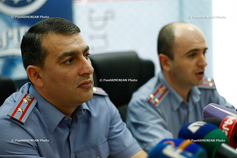 Press conference of the head of the Planning, Counting and Analyzing Department of the RA Traffic Police Armen Khachatryan and head of the Legal Department of the RA Traffic Police Armen Chilingaryan