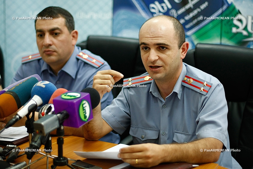 Press conference of the head of the Planning, Counting and Analyzing Department of the RA Traffic Police Armen Khachatryan and head of the Legal Department of the RA Traffic Police Armen Chilingaryan