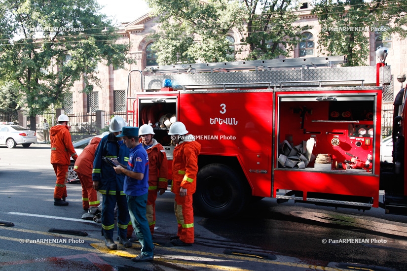 Fire in the building of Union of Architects of Armenia
