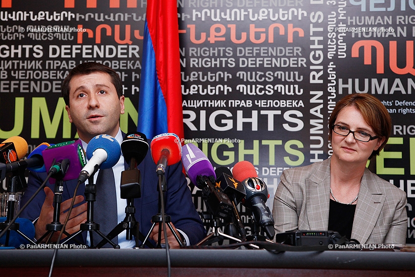 Briefing with the participation of Human Rights Defender of Armenia Karen Andreasyan and  Great Britain's Ambassador to Armenia Catherine Lynch
