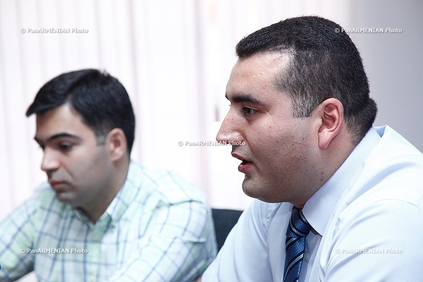 Press conference of Gevorg Melkonyan, candidate of Historical Sciences,  lecturer of YSU  and Edgar Shatiryan, the Assistant in the Chair of Constitutional Law of the YSU Faculty of Law