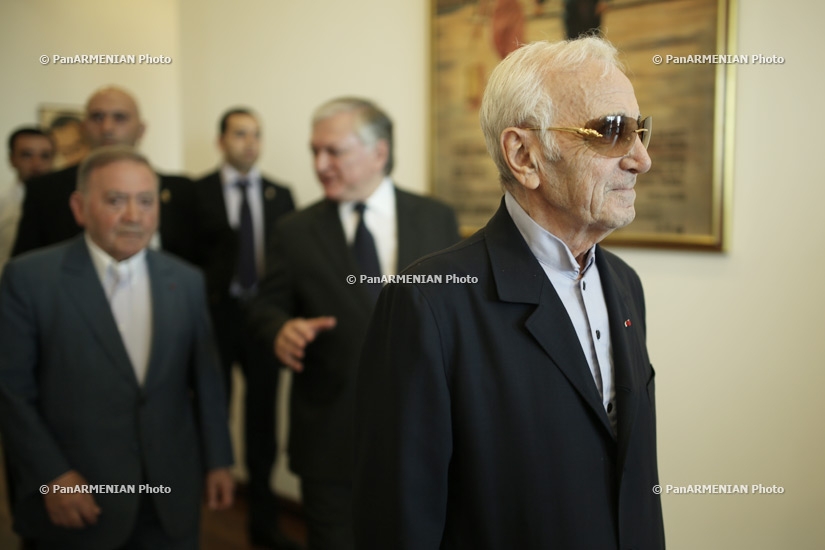 Charles Aznavour receives guests in his residence