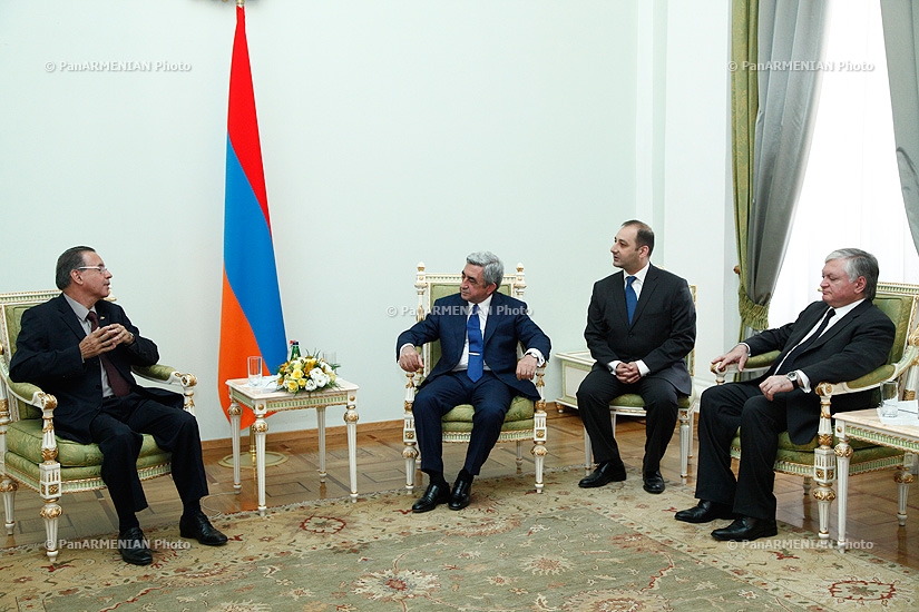 Newly appointed Ambassador of Brazil to Armenia Edson Marinho Duarte Monteiro presented his credentials to RA President Serzh Sargsyan