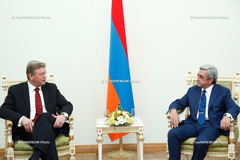 RA President Serzh Sargsyan receives Štefan Füle, EU Commissioner for Enlargement and European Neighbourhood Policy