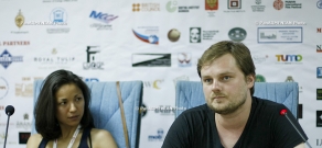 Press conference of Eugenia Montana Ibanes & Linas Mikuta within the frameworks of Golden Apricot 10th Film Festival