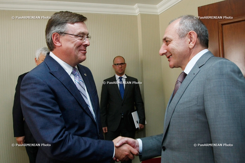 Meeting of Artsakh Republic President Bako Sahakyan and  OSCE Chairperson, Ukrainian Foreign Minister Leonid Kozhara