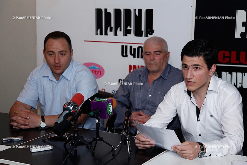 Пресс-конференция Артавазда Саруханяна, Владимира Аракеляна и Айка Казаряна
