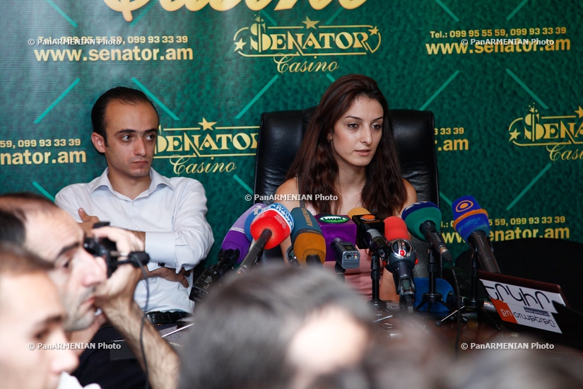 Press conference of Hrachya Harutyunyan's daughter Lilit Harutyunyan and Taron Simonyan                                                                                                                                                                       