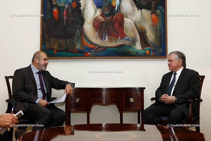 RA Minister of Foreign Affairs Edward Nalbandyan receives EU Special Representative Philippe Lefort