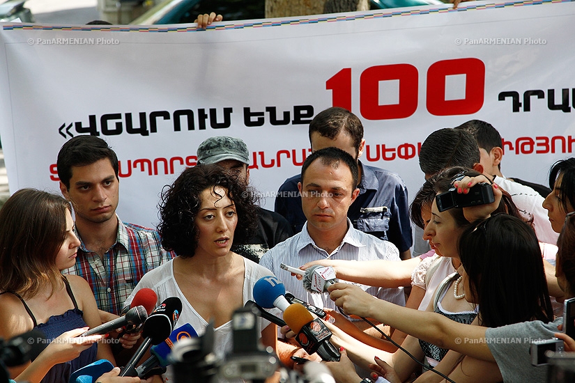 Press conference of I Won't Pay 150 Drams movement