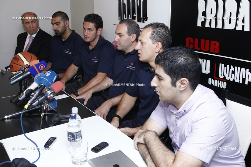 Press conference of Armenian basketball team members and head coach Carl Bardakian