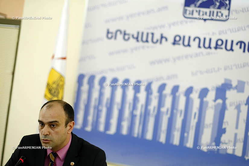 Press conference of Yerevan city administration healthcare department head Kamsar Babinyan