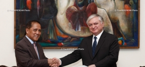RA Minister of Foreign Affairs Edward Nalbandyan receives the newly appointed Philippine ambassador to Armenia  Alejandro Mosquera