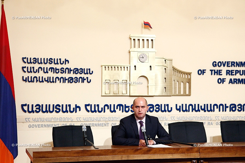 Press conference of Armenian Minister of Education Armen Ashotyan