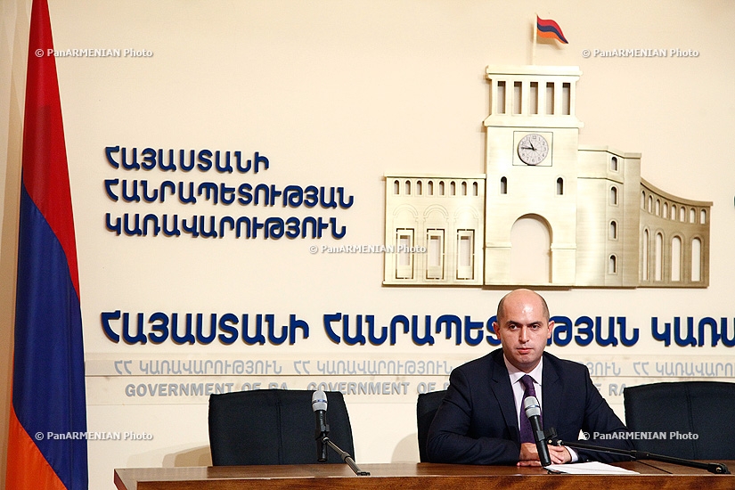 Press conference of Armenian Minister of Education Armen Ashotyan