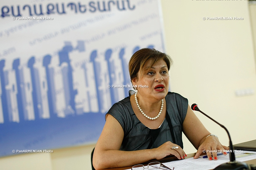 Пресс-конференция главы управления общего образования мэрии Еревана Гаяне Согомонян