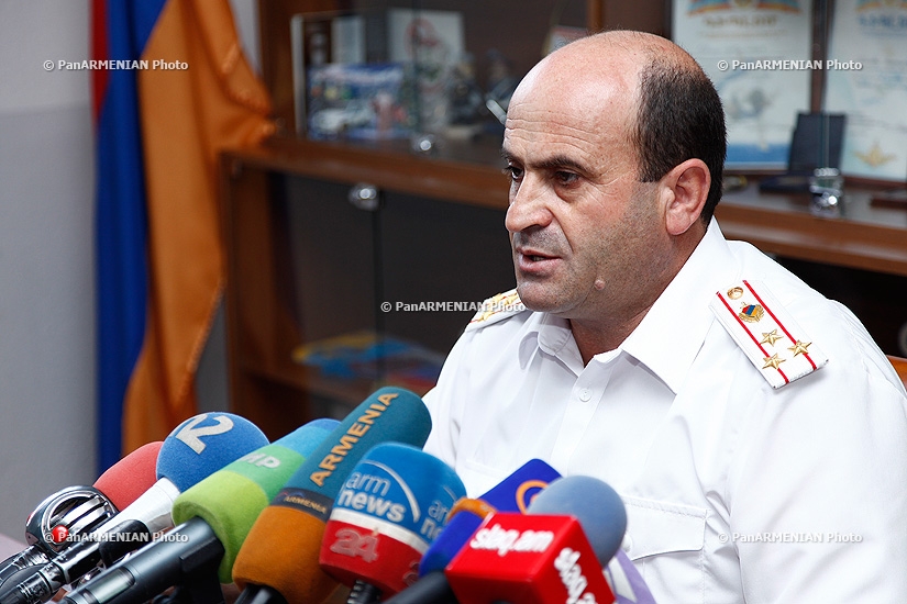 Press conderence of RA Police Road Patrol Department head, colonel Norik Sargsyan 