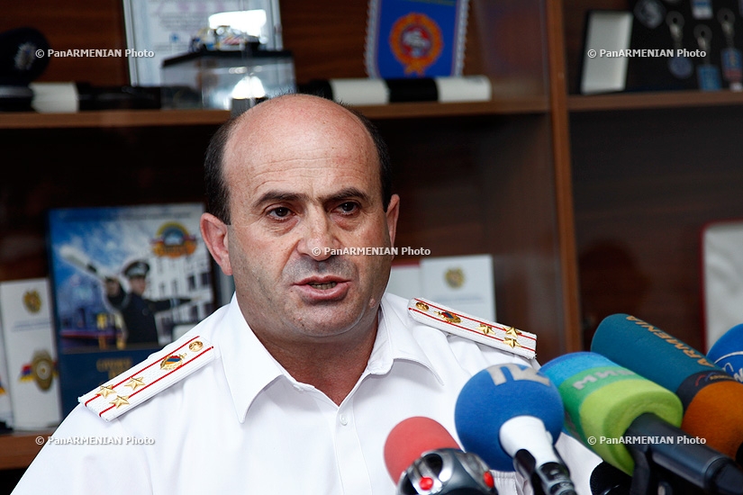 Press conderence of RA Police Road Patrol Department head, colonel Norik Sargsyan 