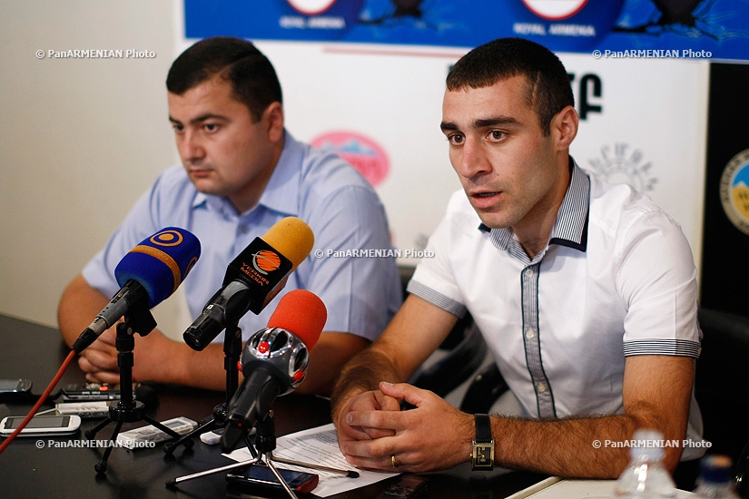 Press conference of Gerasim Vardanyan, Chairman of Nikol Aghbalyan Student Union and Mher Ghazaryan