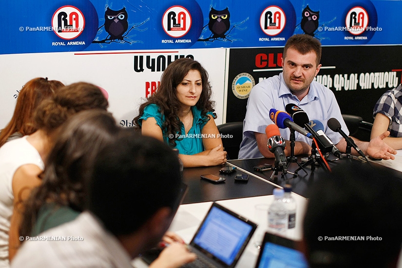 Press conference of Armenia Today website's editor Argishti Kiviryan and lawyer Lusine Sahakyan