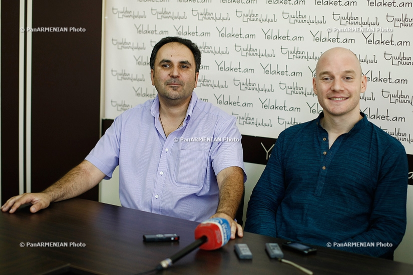Press conference of world's famous trumpeter Adam Rapa and jazz musician Armen Hyusnunts