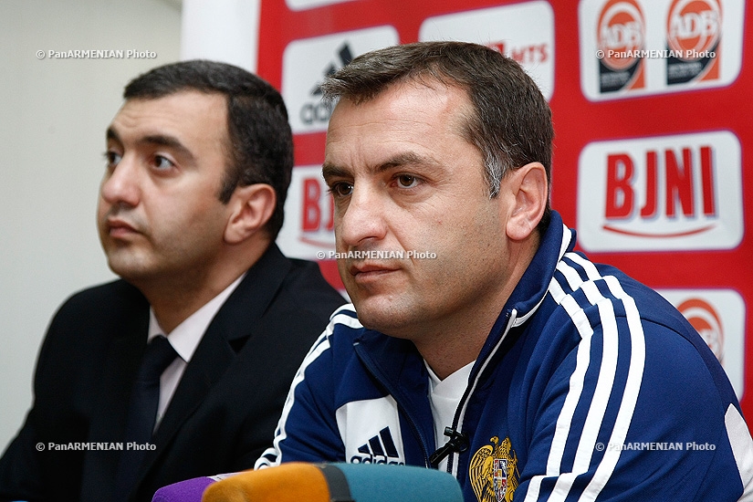 Press conference of Armenian national football team coach Vardan Minasyan
