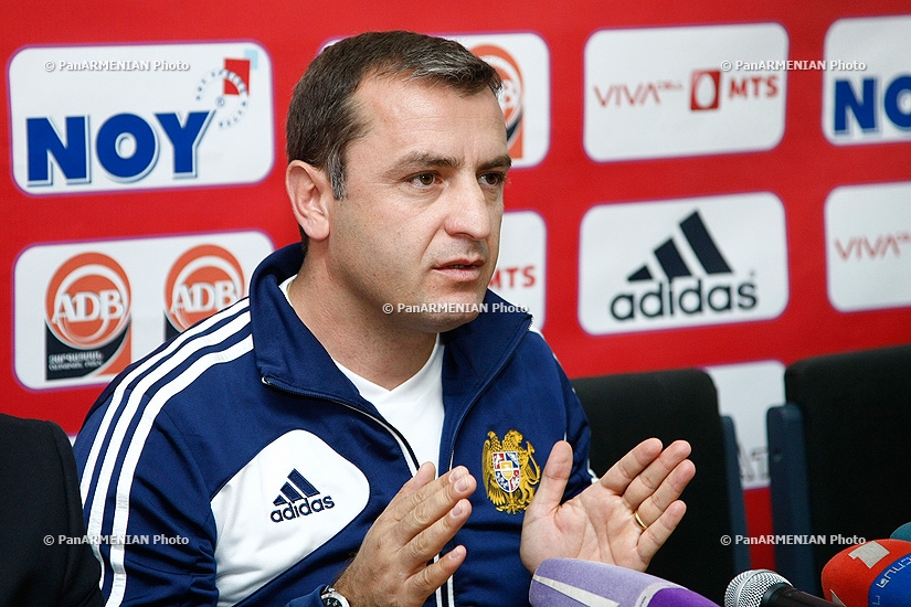 Press conference of Armenian national football team coach Vardan Minasyan
