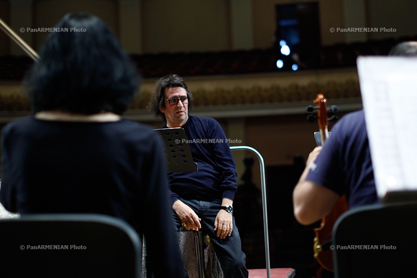Violist and conductor Yuri Bashmet's and Moscow Soloists Chamber Orchestra's rehearsal before the concert in Yerevan