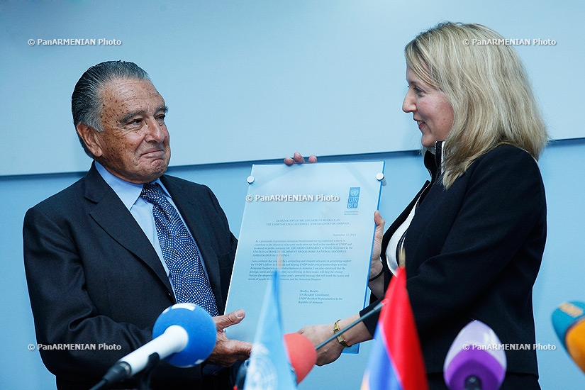 UN appointed Argentinian-Armenian businessman Eduardo Eurnekian as UNDP Goodwill Ambassador