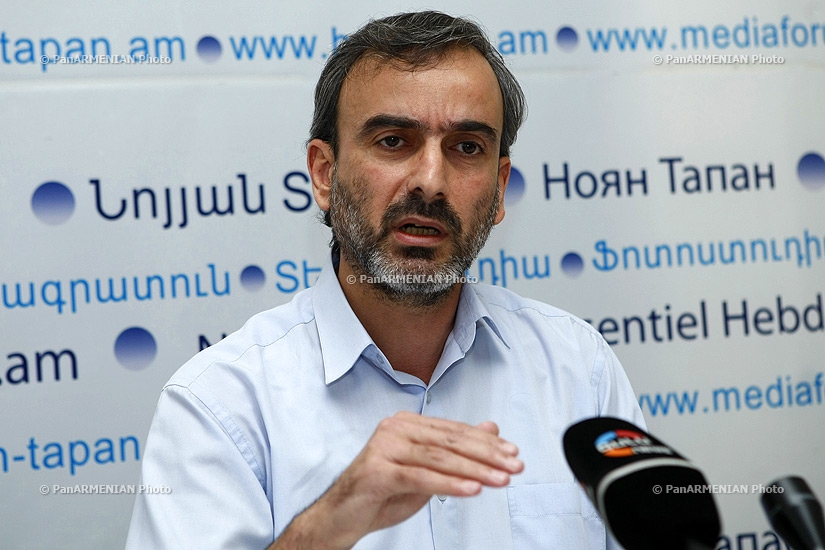 Press conference of Pre-Parliament's members Zhirayr Sefilian, Alek Yenigomshyan and Karo Yegnukyan