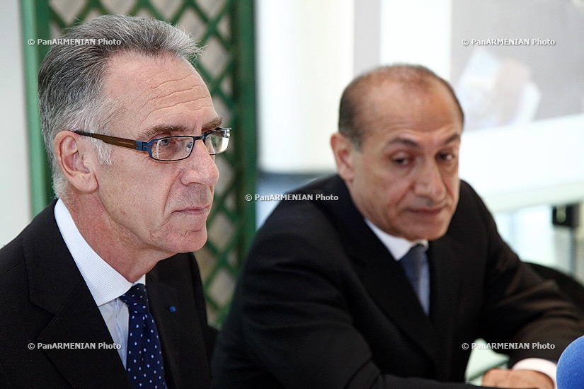 Press conference of French ambassador to Armenia Henri Reynaud, Sports Minister Yuri Vardanyan and Deputy Culture Minister Arev Samuelyan