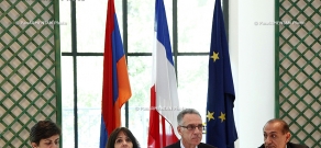 Press conference of French ambassador to Armenia Henri Reynaud, Sports Minister Yuri Vardanyan and Deputy Culture Minister Arev Samuelyan